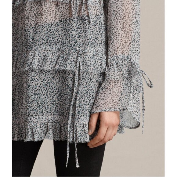 💕ALLSAINTS💕 Deirdre LeoDot Shirt ~ Pale Pink Large NWT - Picture 6 of 15